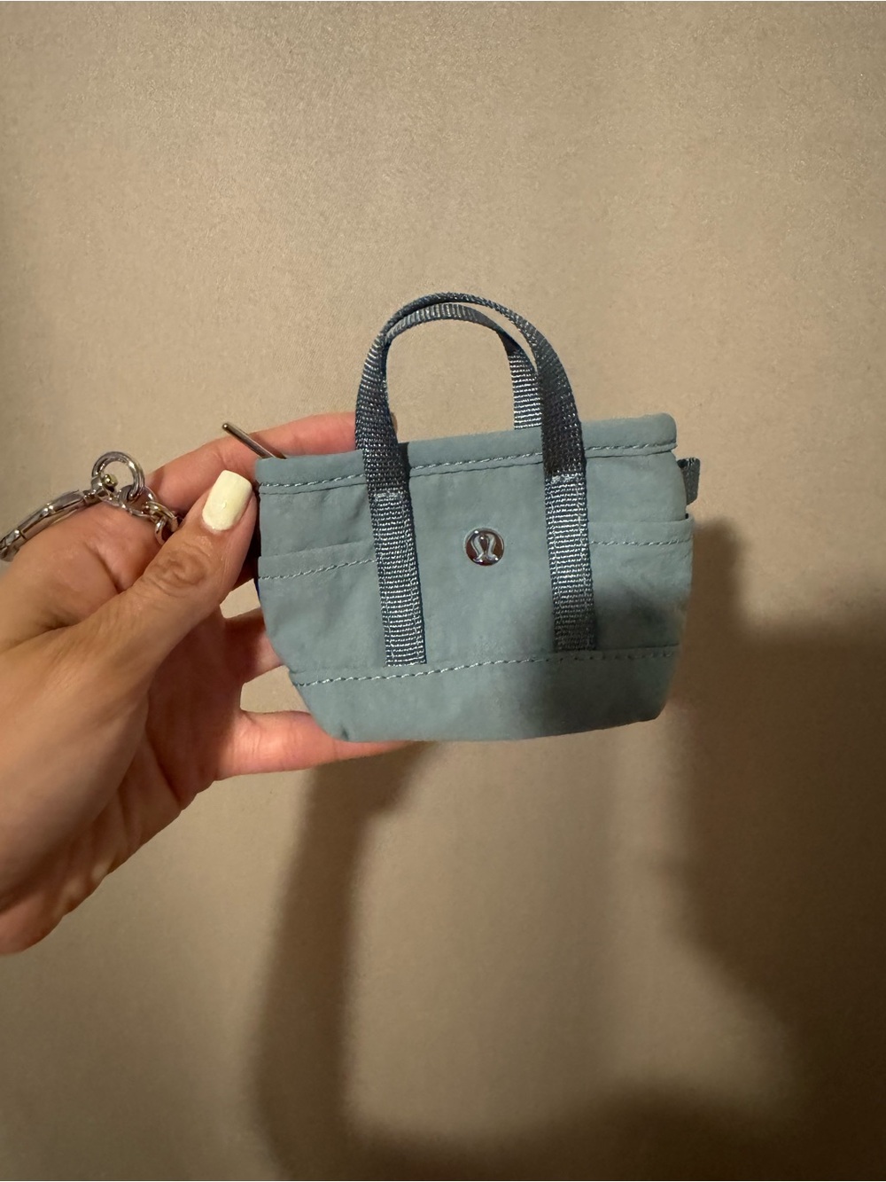 lululemon athletica Small Slate Blue Mini Tote Keychain